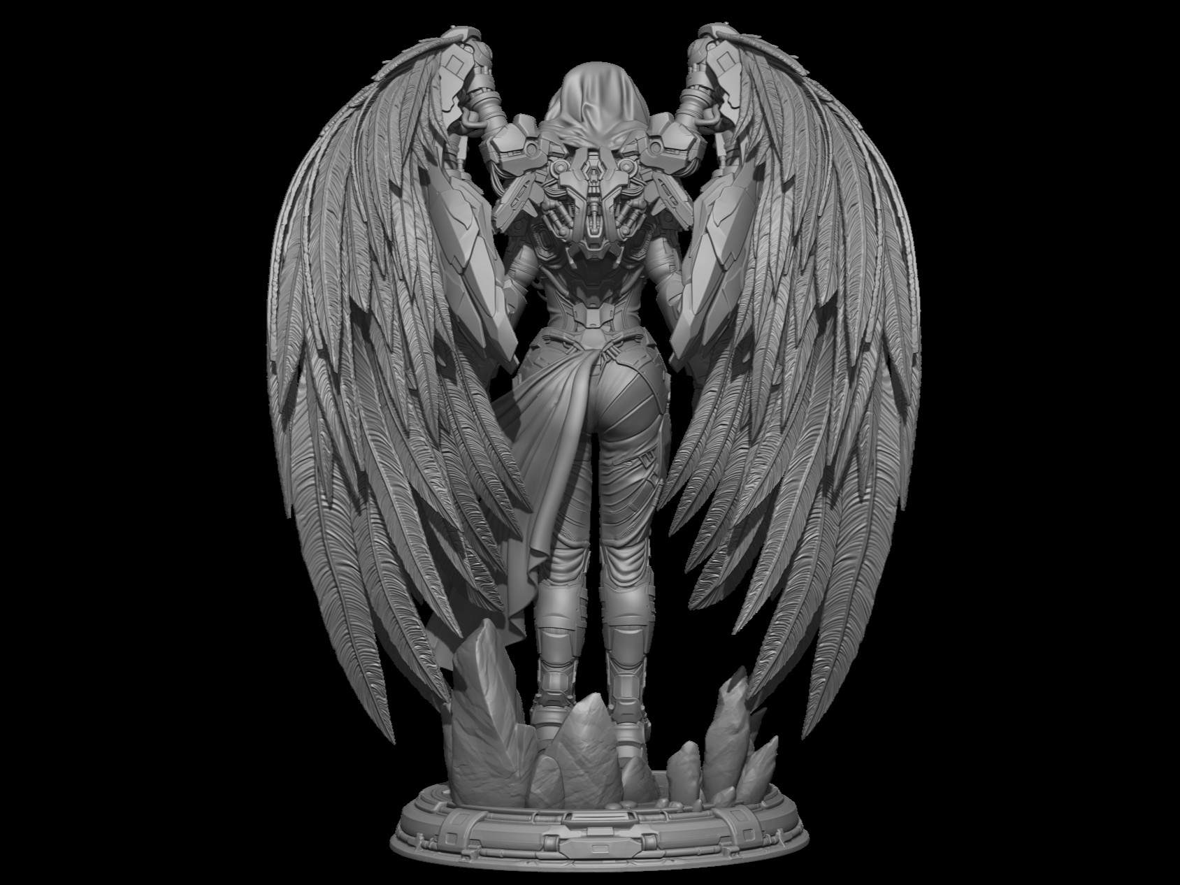 Aelyra "The White Mechanical Angel" - Handcrafted Sci-Fi Collectible Statue - Image 3